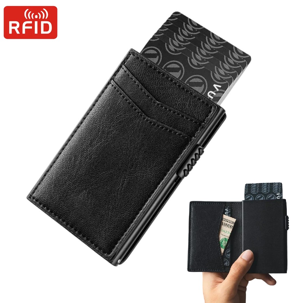 Card Top Loader - Cartera minimalista para hombre, tarjetero de
