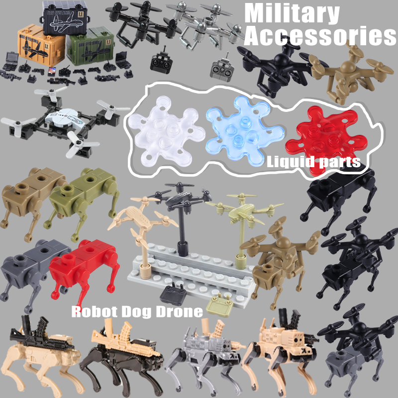 Lego Minifigure Holder - WW2 accesorios militares UAV Robot perro