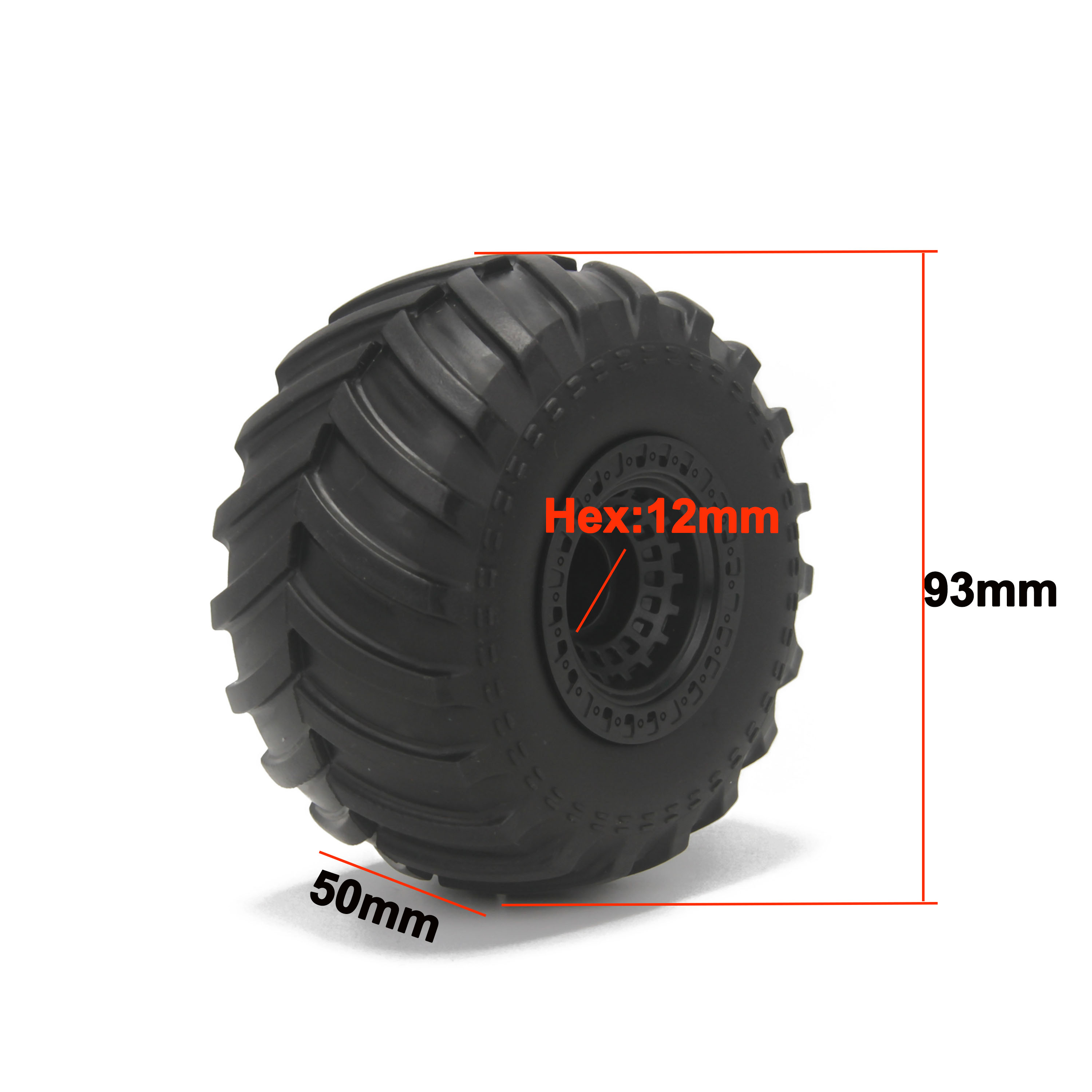 Neumático de goma de 93 mm 1/1 - Hot Wheels Car Monster Trucks reseña y precio